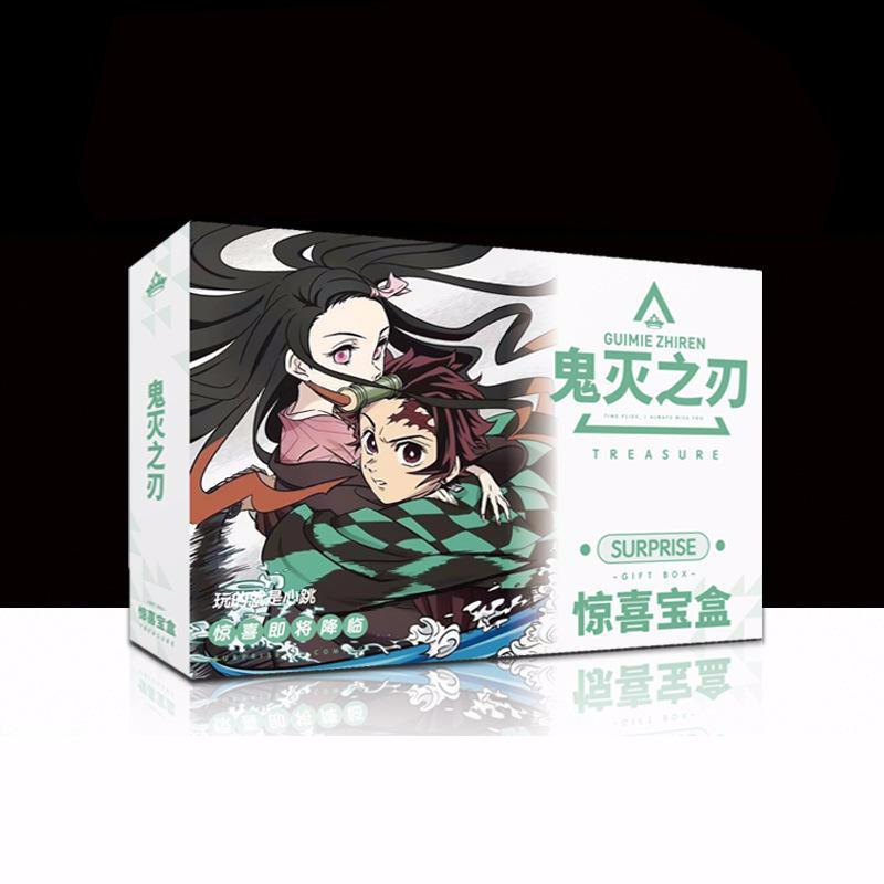 Hộp quà SURPRISE Kimetsu no Yaiba Thanh Gươm Diệt Quỷ A5 có poster postcard bookmark in hình anime chibi