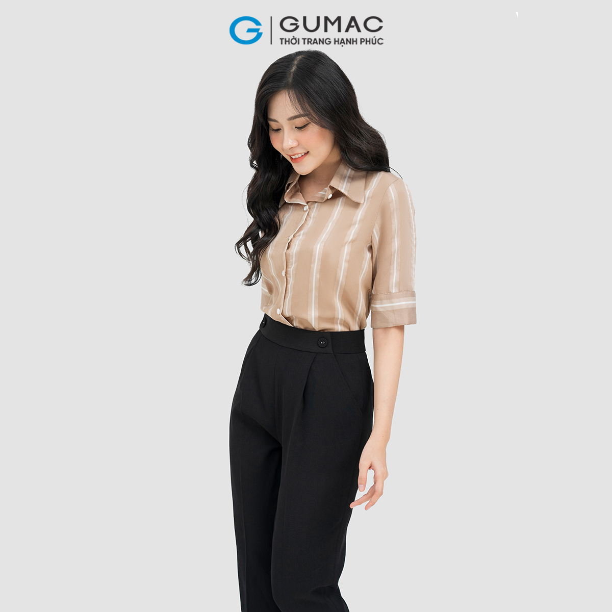 Quần baggy phối nút GUMAC QD04013