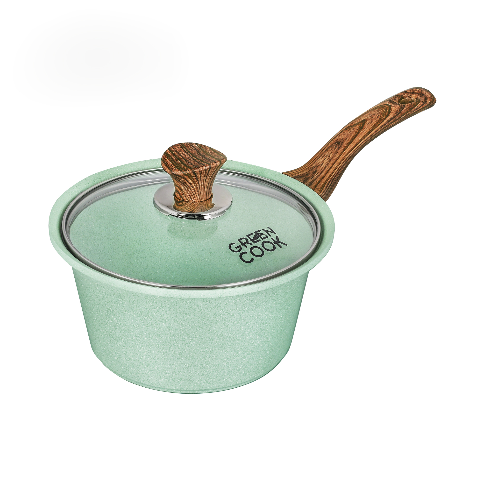 Bộ 3 nồi quánh đúc Ceramic nắp kính chống dính 5 lớp đáy từ Greencook GCS05 Size 18cm/20cm/24cm dùng cho bếp từ,bếp ga,bếp hồng ngoại,bếp củi-Hàng chính hãng