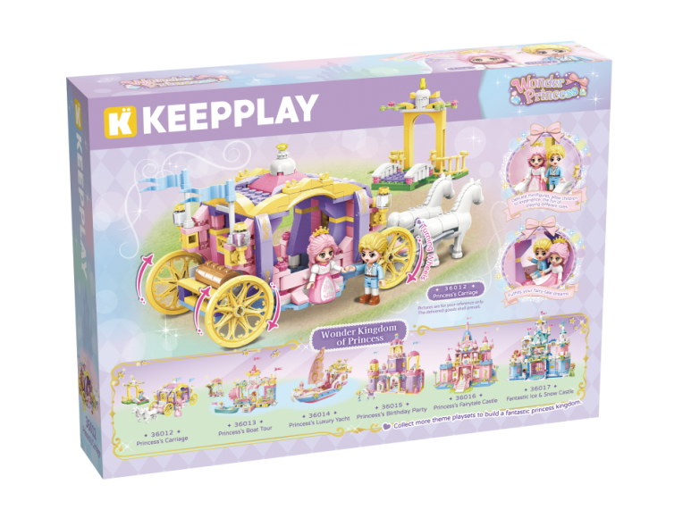 Bộ xếp hình mô hình Princess's Carriage, Bộ đồ chơi lắp ráp mô hình xe ngựa công chúa 36012 - KEEPLAY