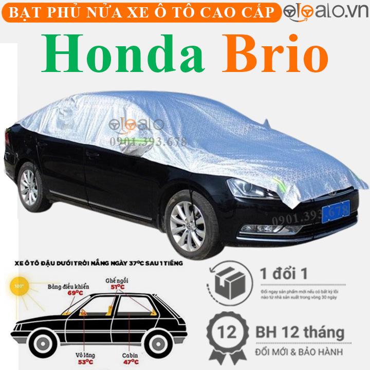 Bạt phủ nửa nóc xe Honda Brio vải dù 3 lớp