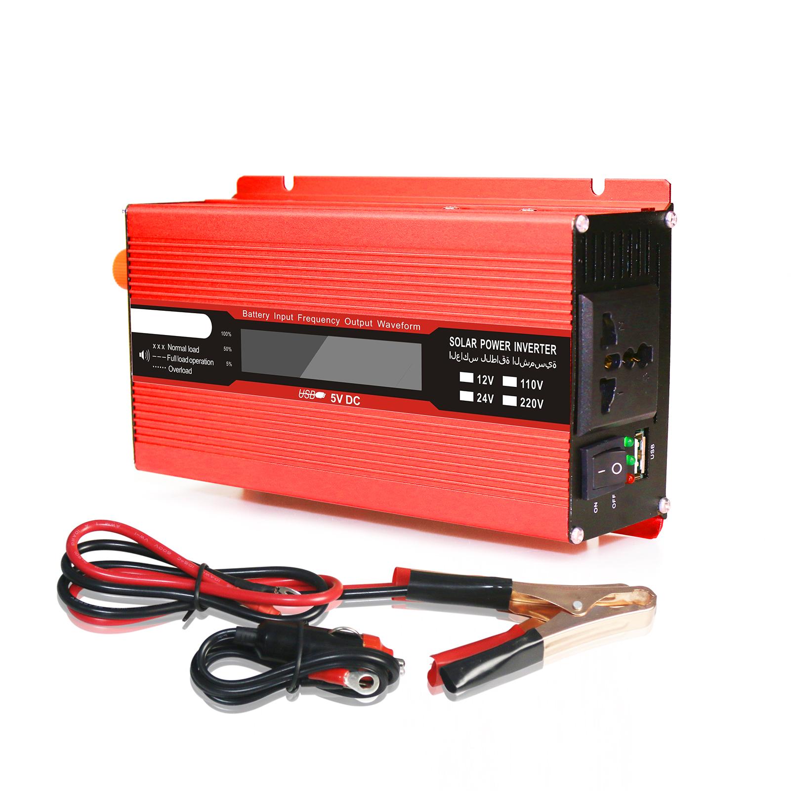 Voltage Converter 1000W 2000W 12V 240V Inverter USB Power Inverter with 1 Socket and LCD Display