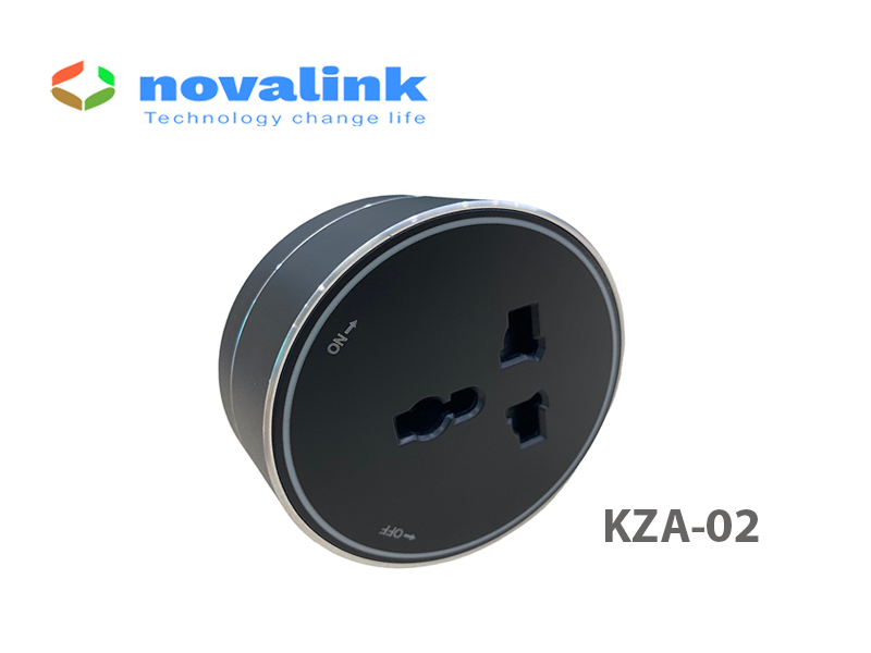 Ổ Điện Ray Thanh Trượt Thông Minh Novalink KZ02-04B Màu Đen, Dài 60cm, 80cm. Công suất 32A- 8000W-Hàng chính hãng