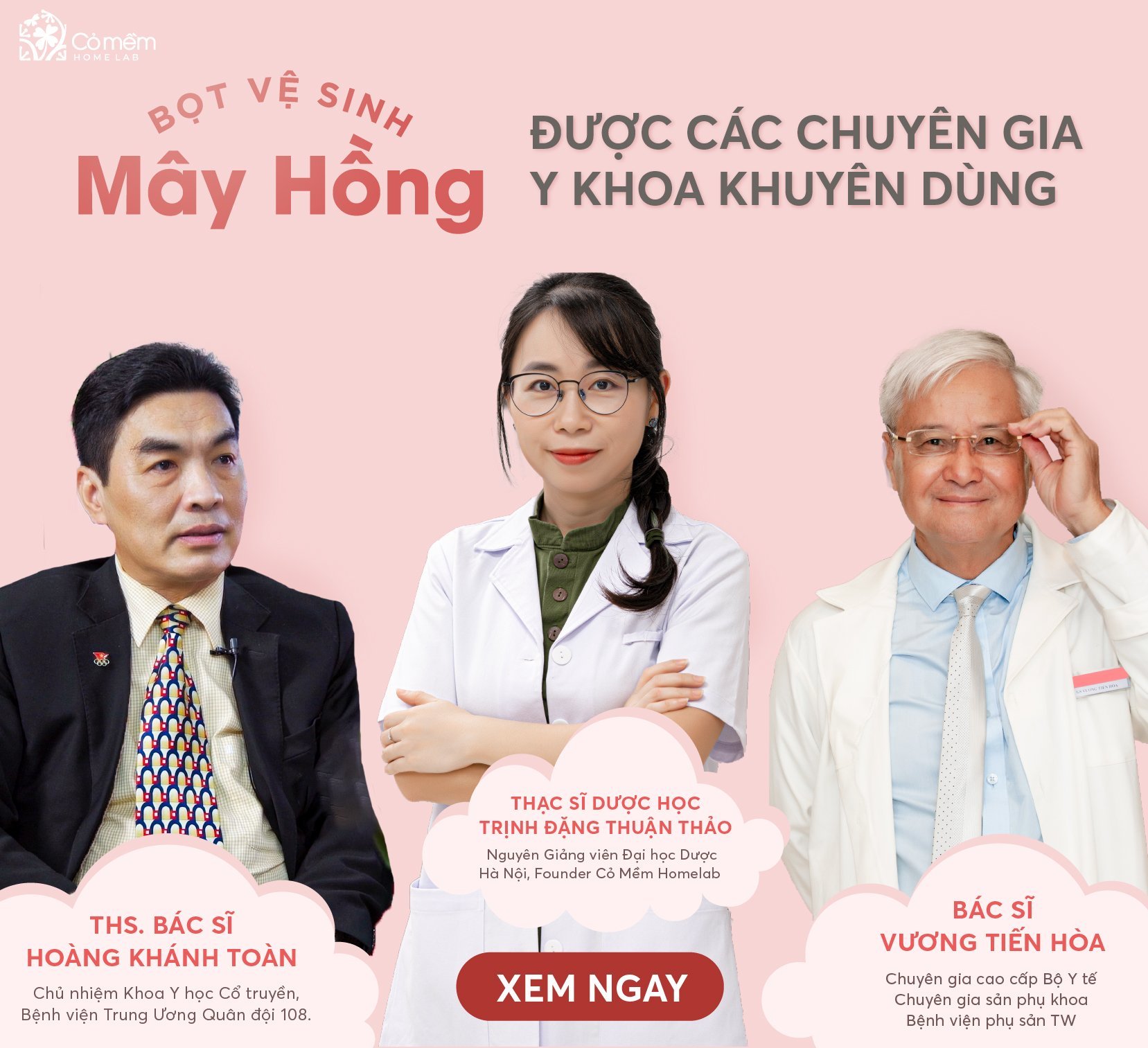 Bọt Vệ Sinh Phụ Nữ Mây Hồng Lô Hội Hương Hoa Hồng Anh Giảm Viêm Ngứa Cỏ Mềm 150ml