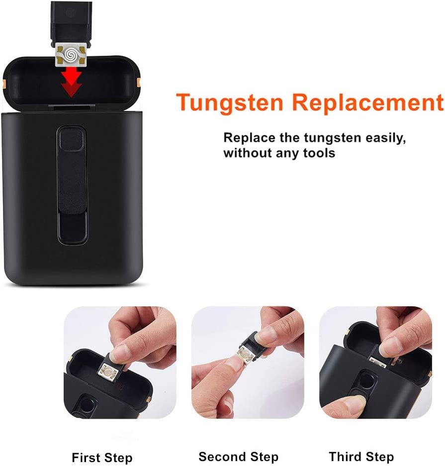 Hộp đựng kèm bật lửa HỘP 20 điếu thông thường xách tay King Size Bật lửa USB Bật lửa điện Windproof không lửa 2 trong 1 có thể sạc lại
