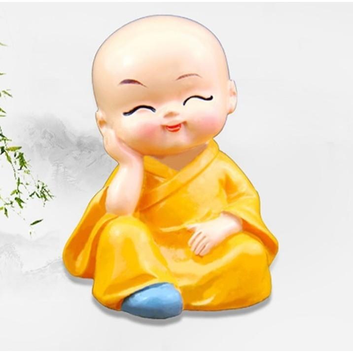 Chú Tiểu ngộ nghĩnh trang trí mặt taplo, Bộ Tượng Chú Tiểu Trang Trí Taplo Ô Tô Xe Hơi