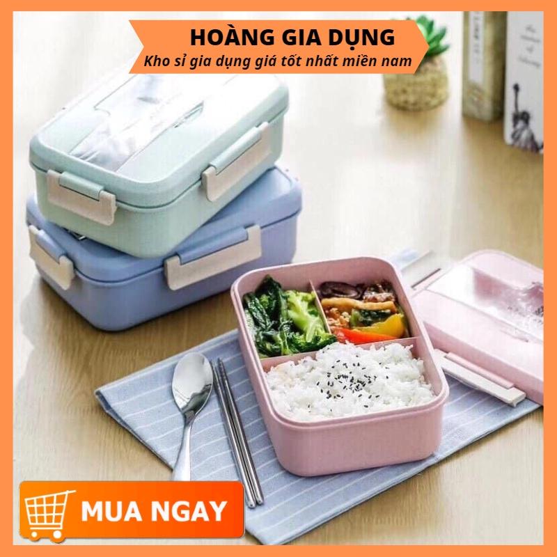 Hộp Đựng Cơm Lúa Mạch Kèm Muỗng Inox Hộp Đựng Cơm Văn Phòng H183