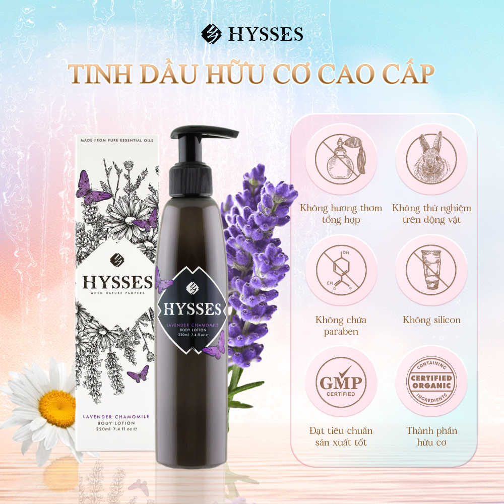 Sữa Dưỡng Thể Hysses Body Lotion Chiết Xuất Hương Thơm Nhẹ Nhàng Cấp Ẩm Chuyên Sâu, Củng Cố Hàng Rào Bảo Vệ Tự Nhiên Cho Mọi Loại Da (220ml)