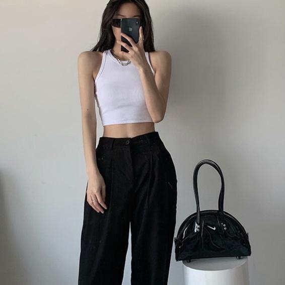 Áo croptop len tăm sát nách thời trang nữ , thun tăm cổ tròn 3 lỗ nữ ulzzang The Kim A121 chất mát, phom đẹp, coco land