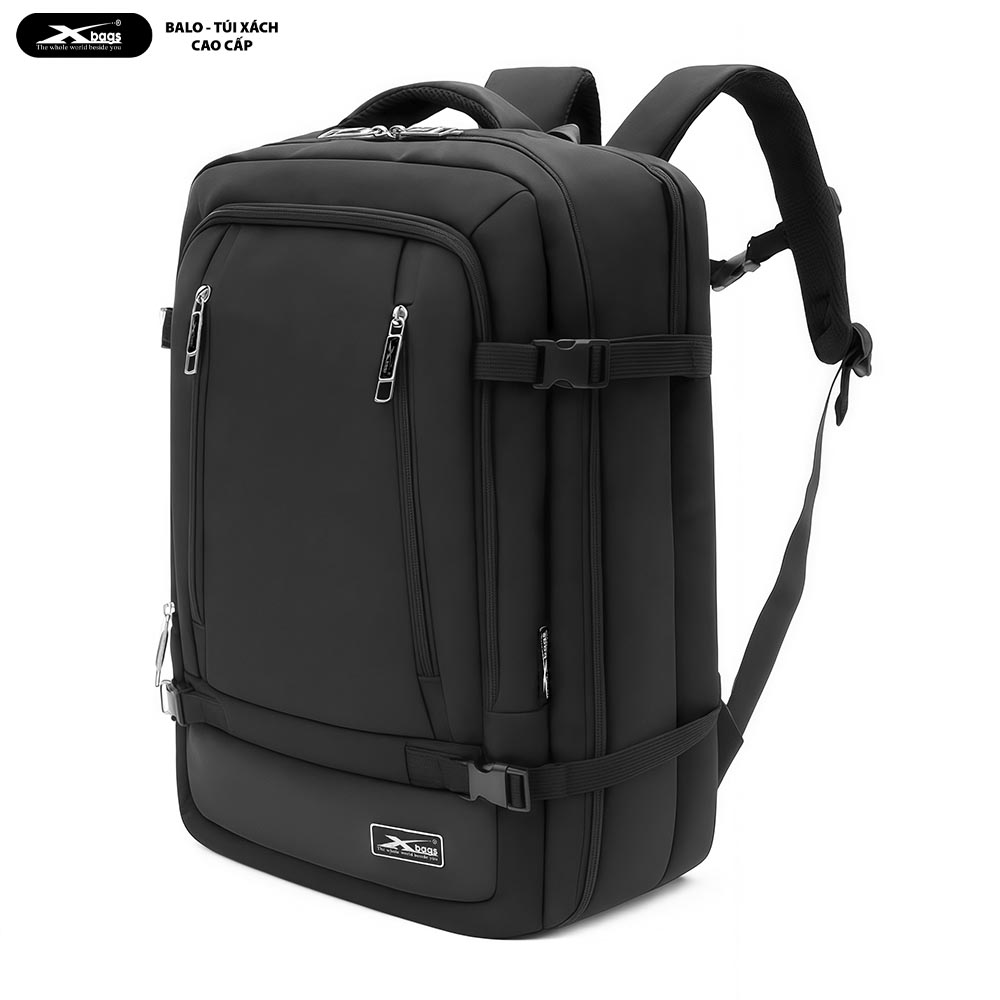 Balo Du Lịch Cao Cấp Xbags Leader Pro XB2010 Màu Đen Dung Tích Lớn, Ngăn Chính Mở Gập 180 Độ, Đựng Được Laptop 17 Inch, Sang Trọng Cá Tính!