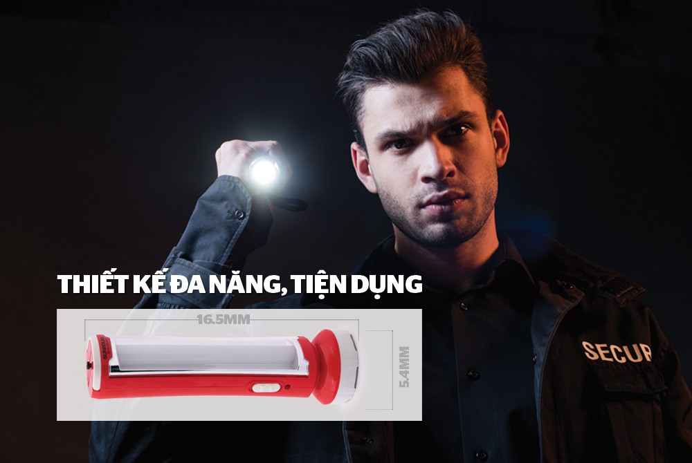 Đèn Pin, Đèn Tích Điện Đa Năng Sunhouse SHE-4300 - Chính Hãng