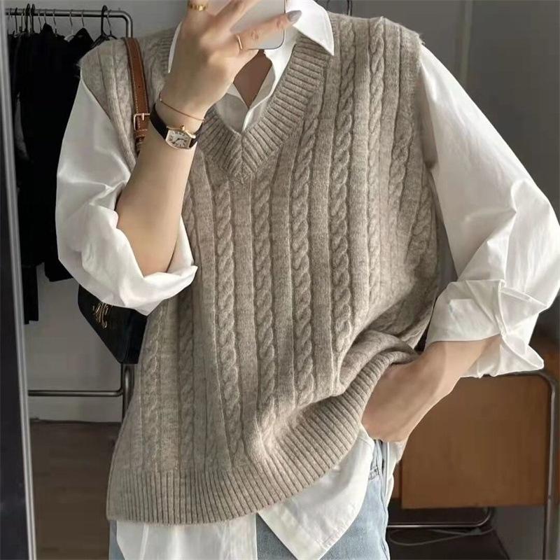 Áo len gile nữ len dệt kim Quảng Châu mềm mịn co giãn mặc mùa thu đông mã VAA0460