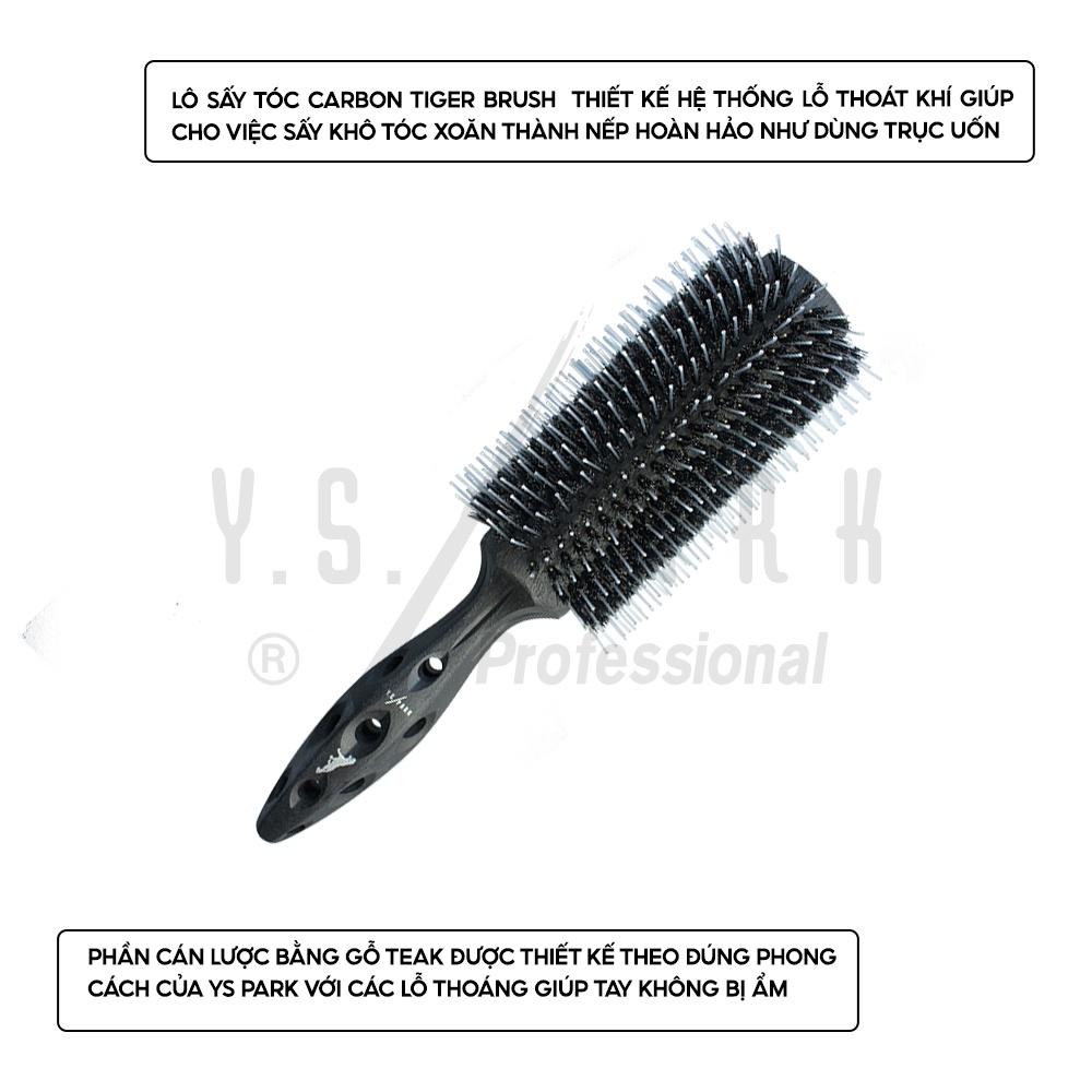 Lô sấy tóc Carbon Tiger Brush YS PARK lược uốn chịu nhiệt 65mm chính hãng YS-650T2