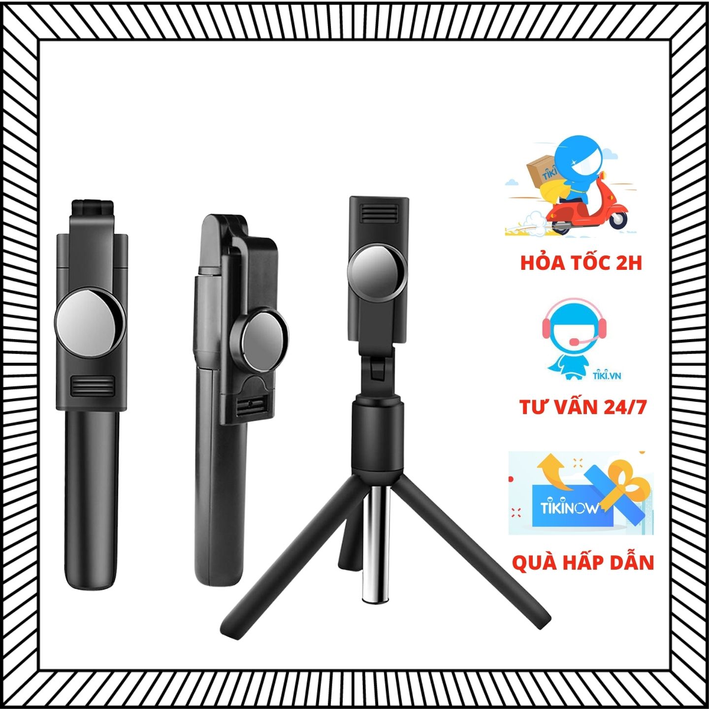 Gậy Chụp Ảnh Tự Sướng Selfie, Tripod K10 Kết Nối Bluetooth (Có Gương) Cao Cấp - DT072