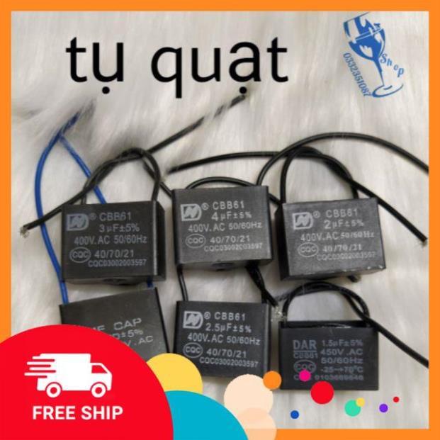 TỤ KHỞI ĐỘNG, tụ vận hành động cơ 1.5uf đến 10uf - Tụ quạt trần, quạt hộp, quạt treo tường