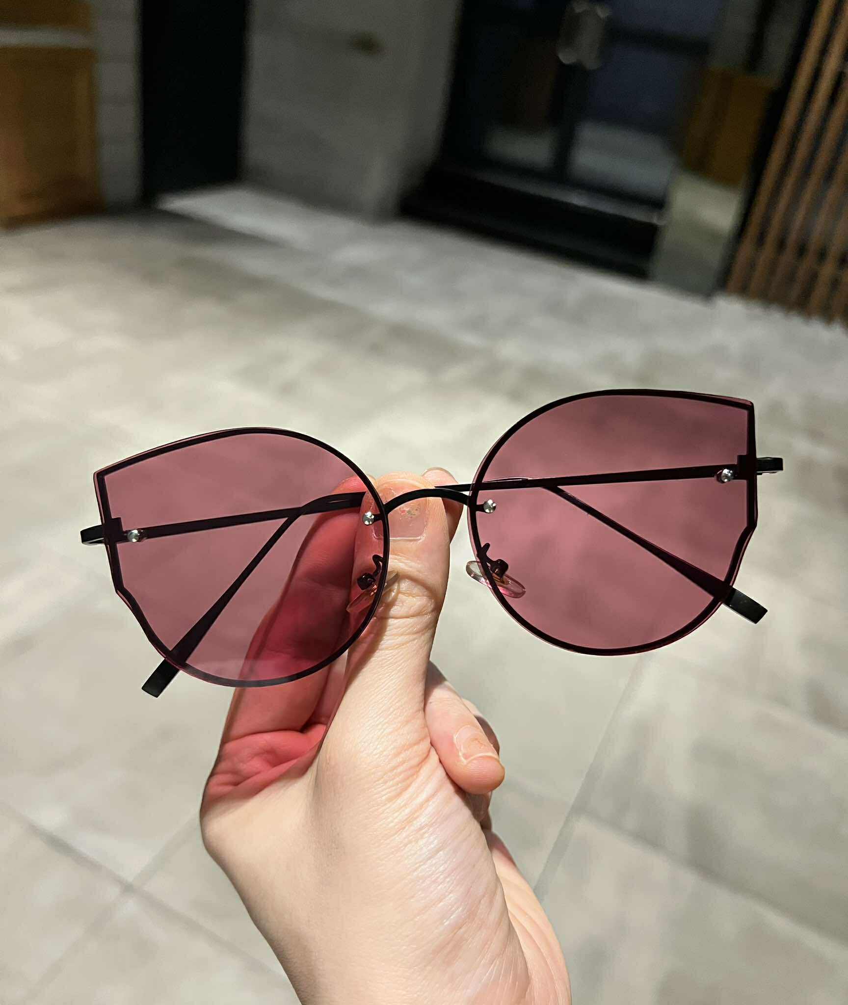 Kính râm Mắt mèo màu hồng thời trang ulzzang