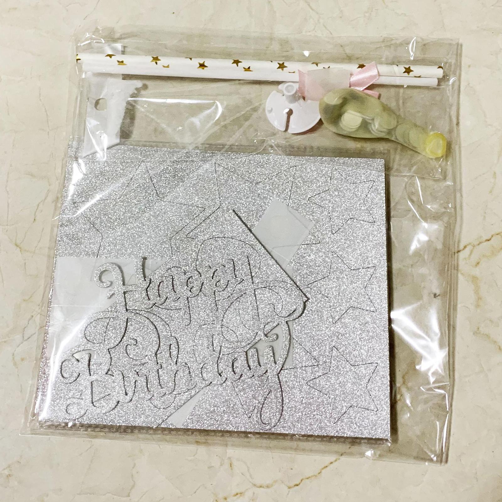 Glitter Cake Topper Picks Happy Birthday Cupcake Party Decor Rose Gold