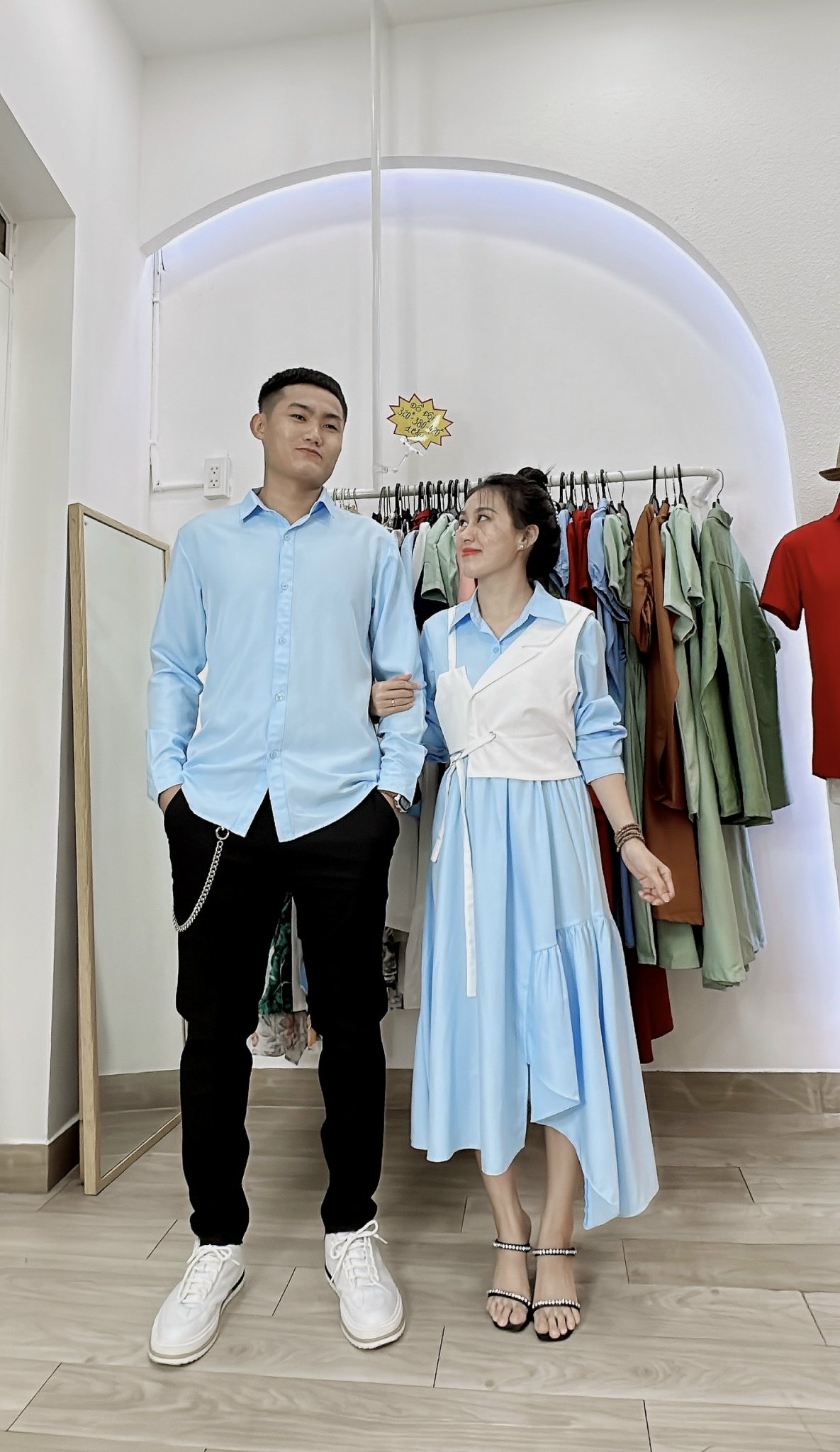 Set đồ đôi nam nữ hình thật giá rẻ Couple Tina - AV014