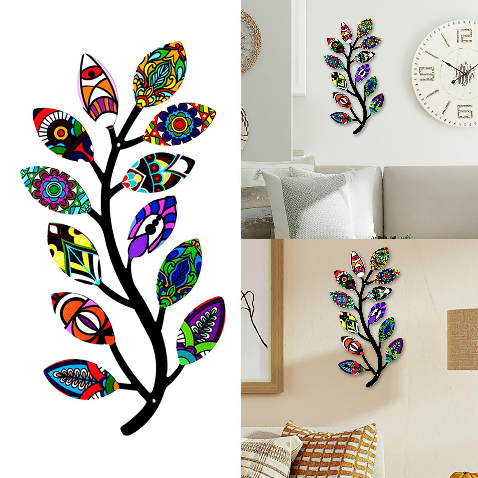 Metal Tree Branch Wall Art Decor, Wall Sculpture for Home Living Room Patio