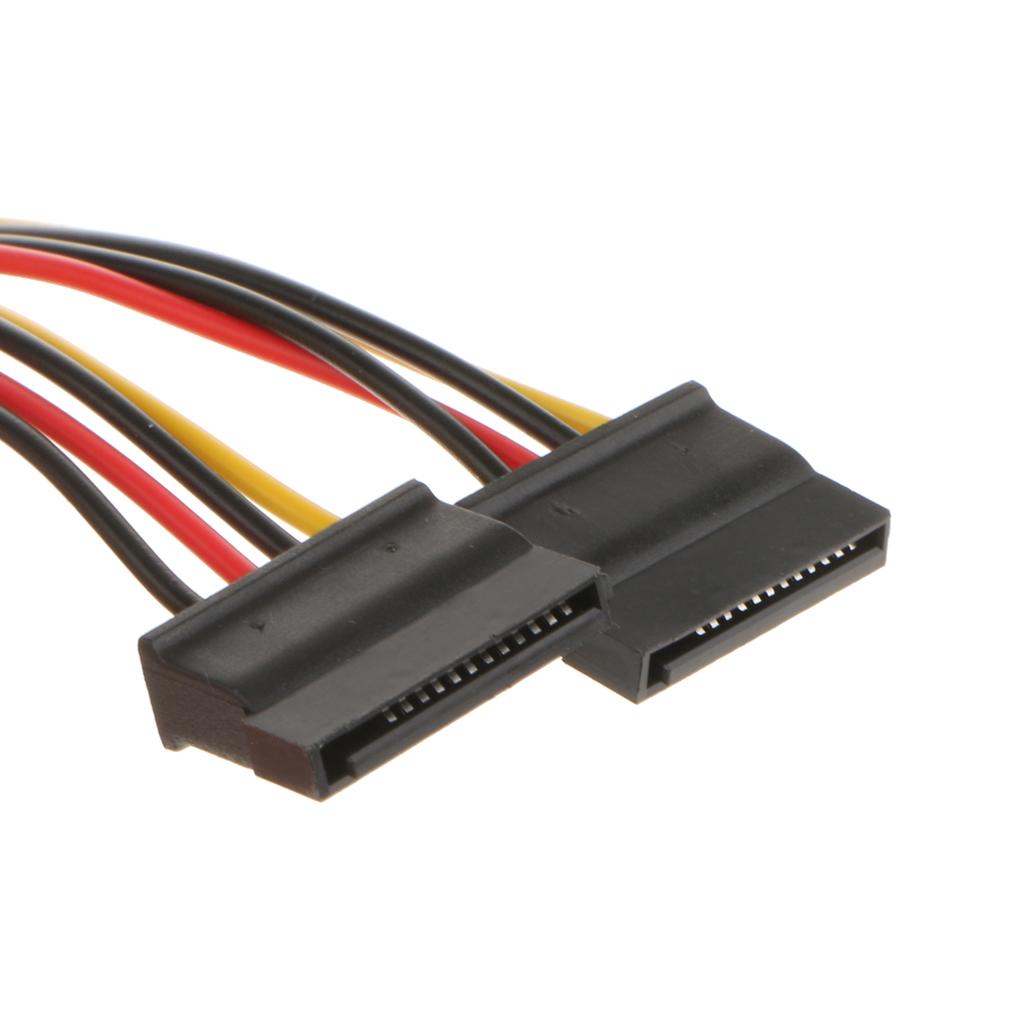 4-pin Molex to SATA Power 15-pin Connector Converter Adapter Cable