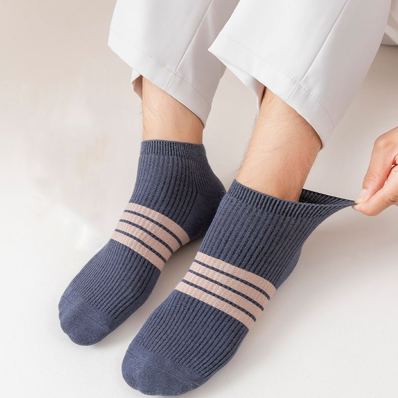 Combo 5 Đôi tất, vớ nam cổ thấp chất cotton nano Ag kháng khuẩn, chống hôi