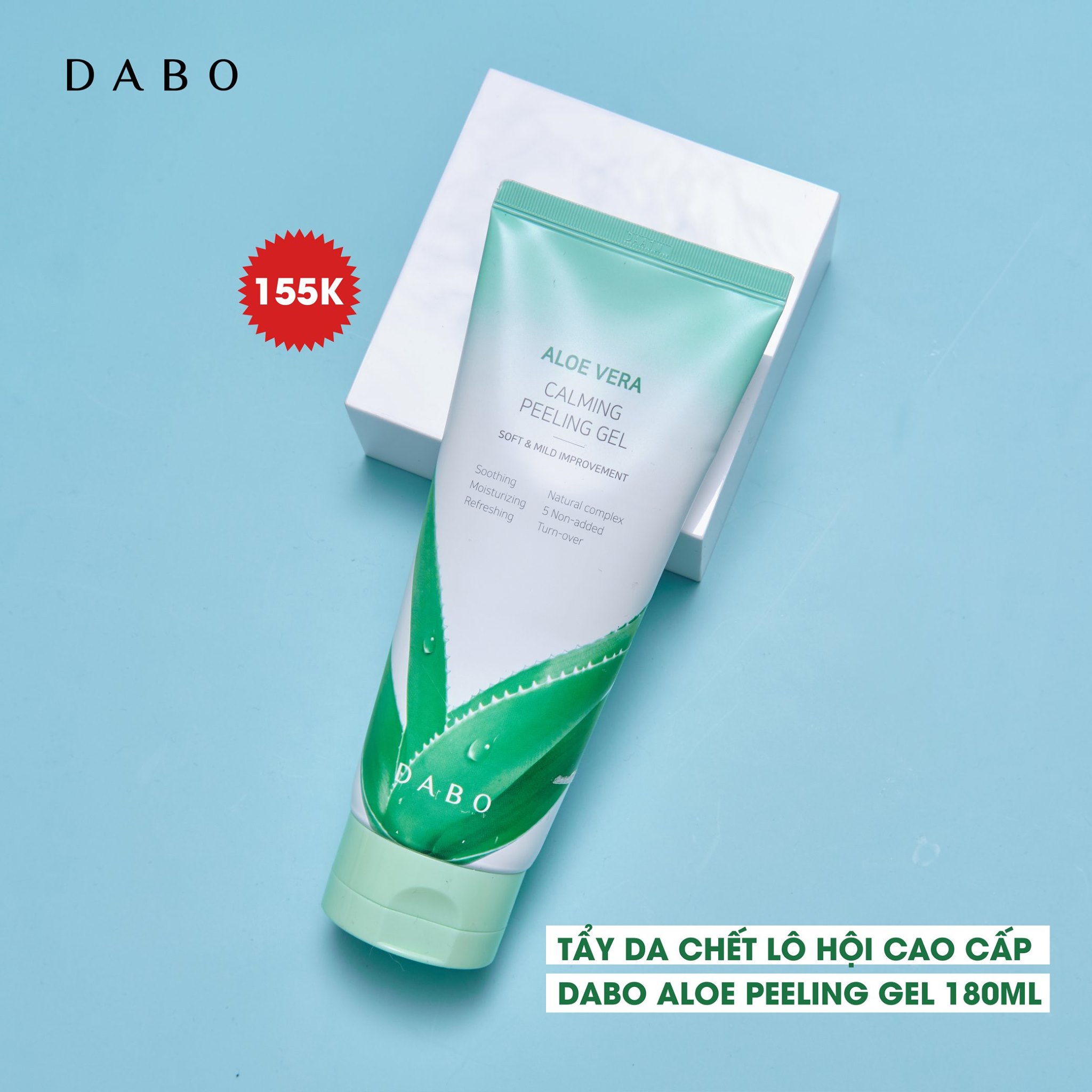 Tẩy da chết trắng da Lô Hội Hàn Quốc cao cấp - DABO Aloe Vera Calming Peeling Gel 180ml