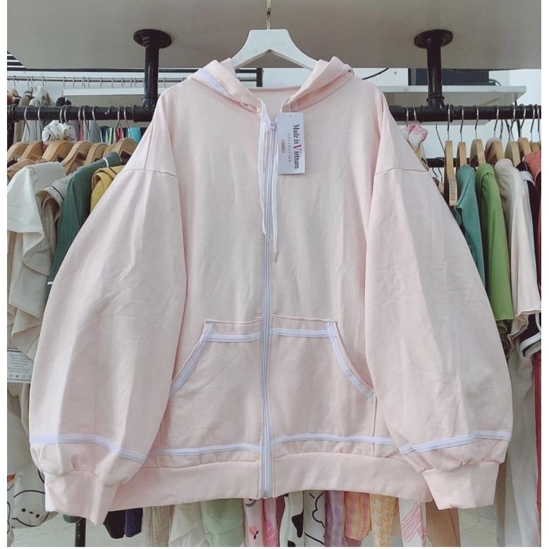 Áo khoác viền rót mũ1 lớp, from to unisex 68kg, chất umi tàu dày đẹp, thời trang 4 mùa