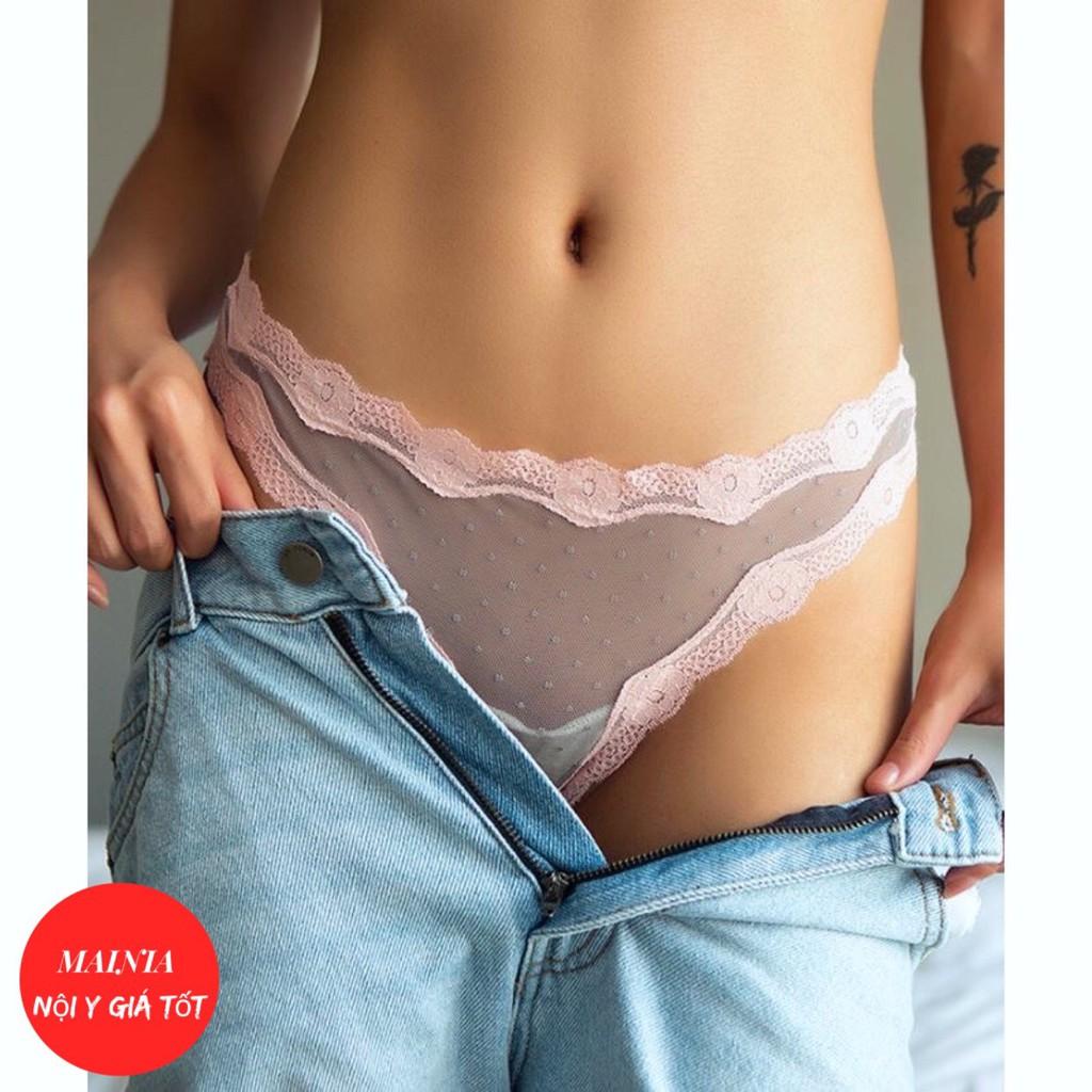 Quần Lót Lọt Khe Ren Xuyên Thấu Gợi Cảm Quần Chíp Nữ Ren Mềm Mại Cao Cấp Mainia Shop
