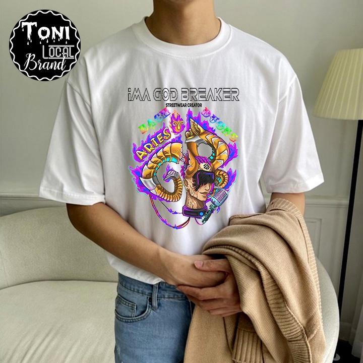 ÁO THUN Tay Lỡ Bạch Dương Local Brand Unisex Cotton 100 Form Rộng Nam Nữ