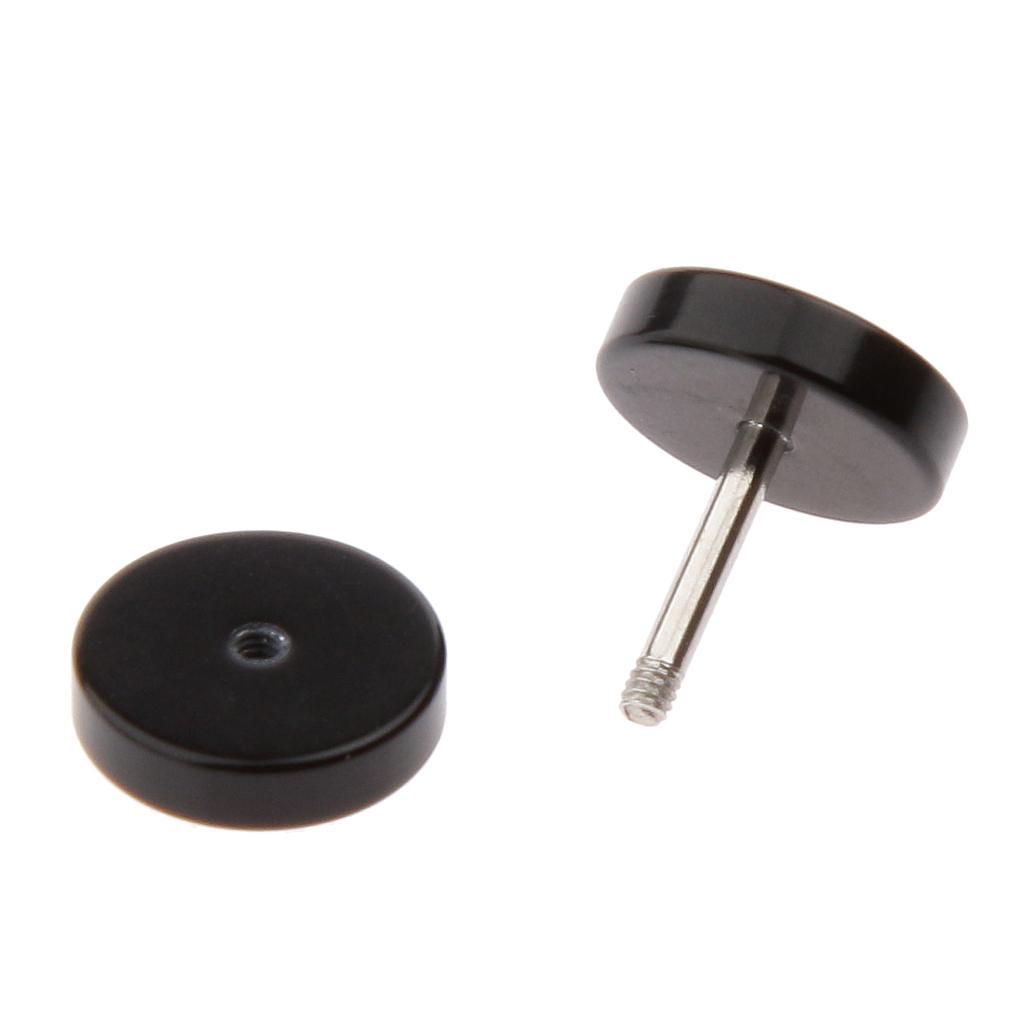Of 4,6,8,10mm Stainless Steel Ear Earrings Ear Stud Black Unisex