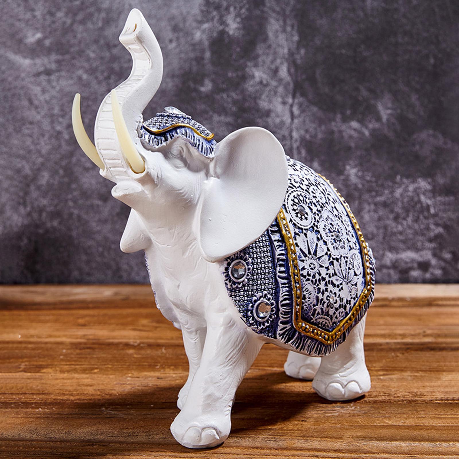 Elephant Statue Resin Elephant Figurine for Living Room Decoration Gift