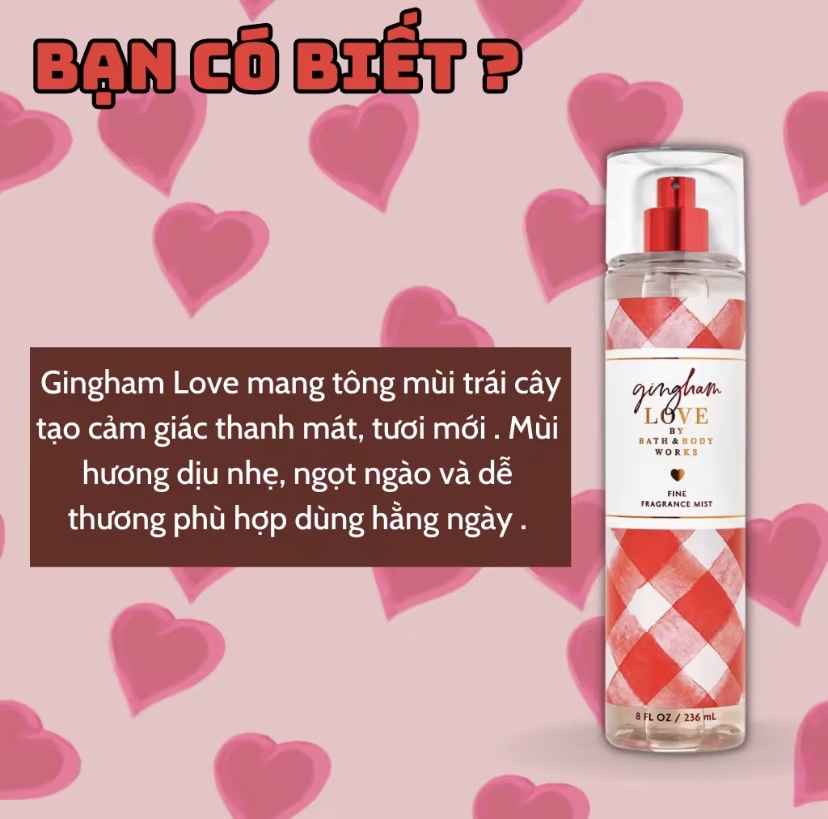 Body Mist Gingham Love 236ml - Bath and Body Work Gingham Love Chính Hãng