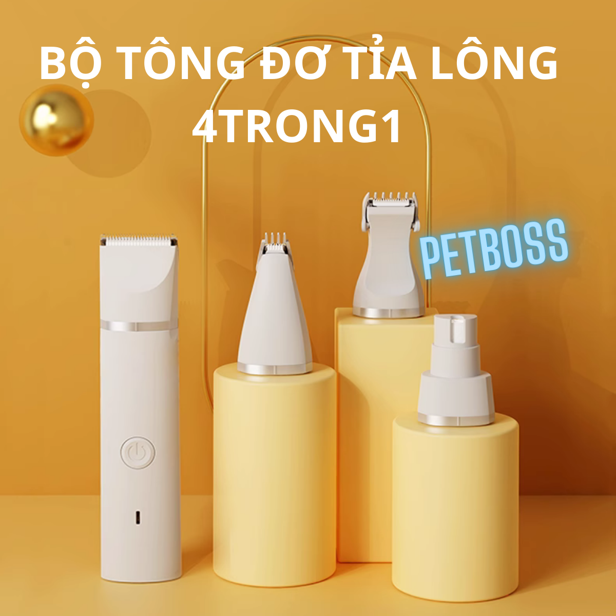 TÔNG ĐƠ CẮT TỈA LÔNG CHÓ MÈO ĐA NĂNG 4 TRONG 1