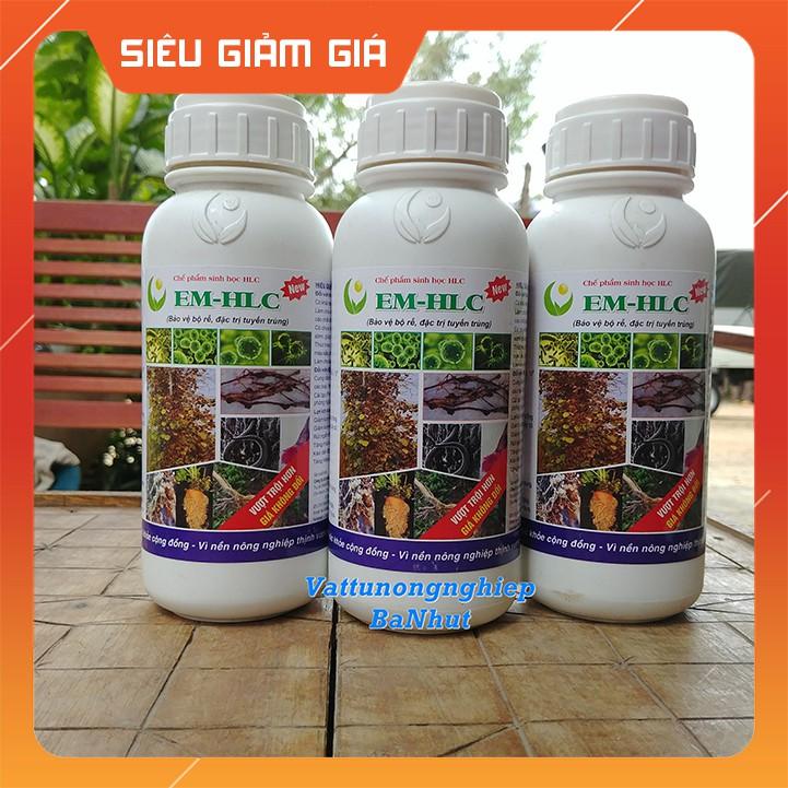 Chế Phẩm EM - HLC Chai 500ml Đặc Trừ Tuyến Trùng - Đặc Trừ Vàng Lá Thối Rễ, Phòng Trừ Tuyến Trùng Rễ Hại Cây Trồng
