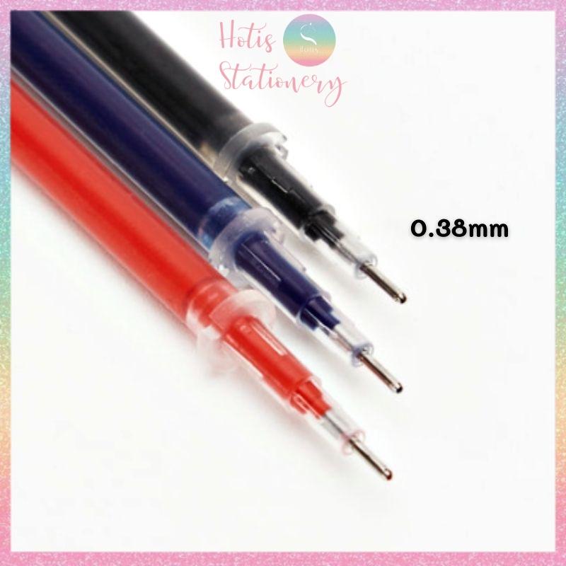 Combo 10 ruột bút gel thay thế - Ngòi 0.38mm/0.5mm - Xanh/ Đen/ Đỏ