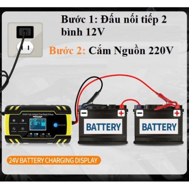 Bộ sạc ắc quy 12V,24V - 150Ah có khử sunfat, tự ngắt khi đầy