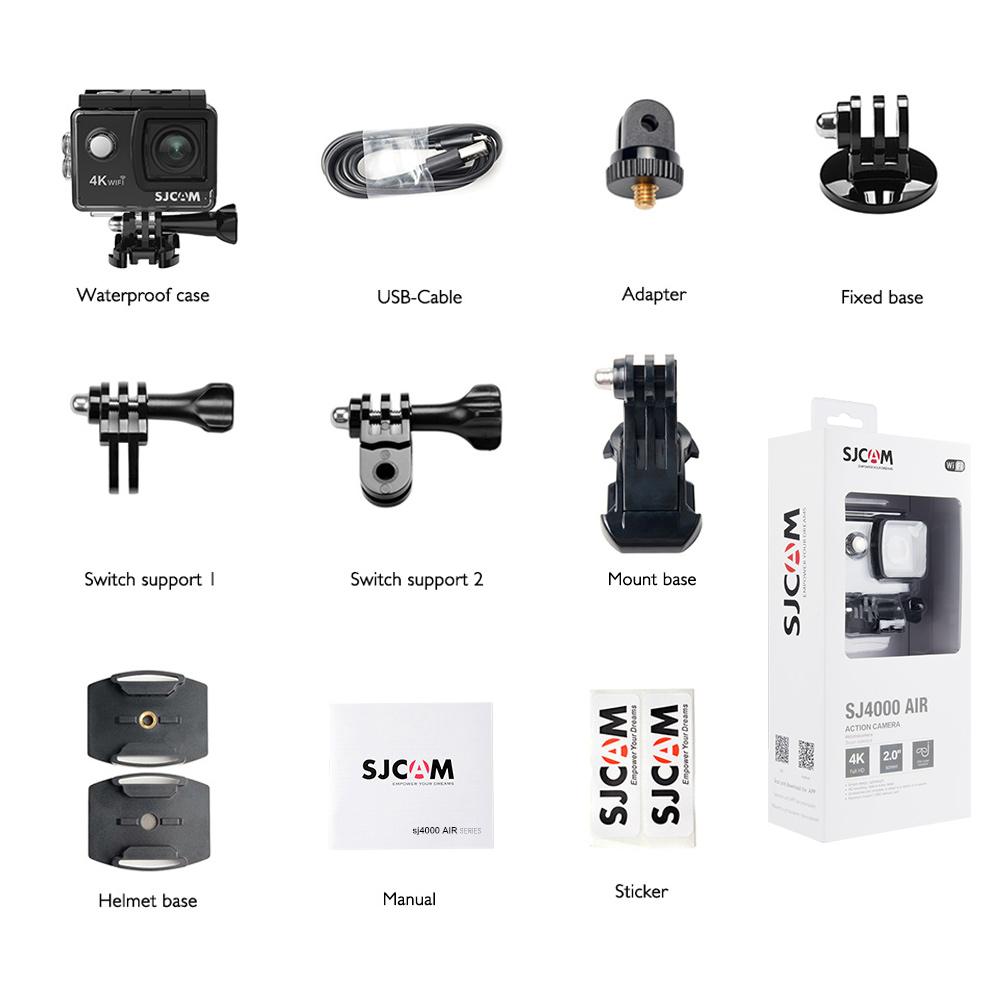 SJCAM SJ4000 Camera hành động AIR Video 4K HD 30PFS 1080P Zoom 4x WIFI Mũ bảo hiểm xe máy Camera DV thể thao chống nước