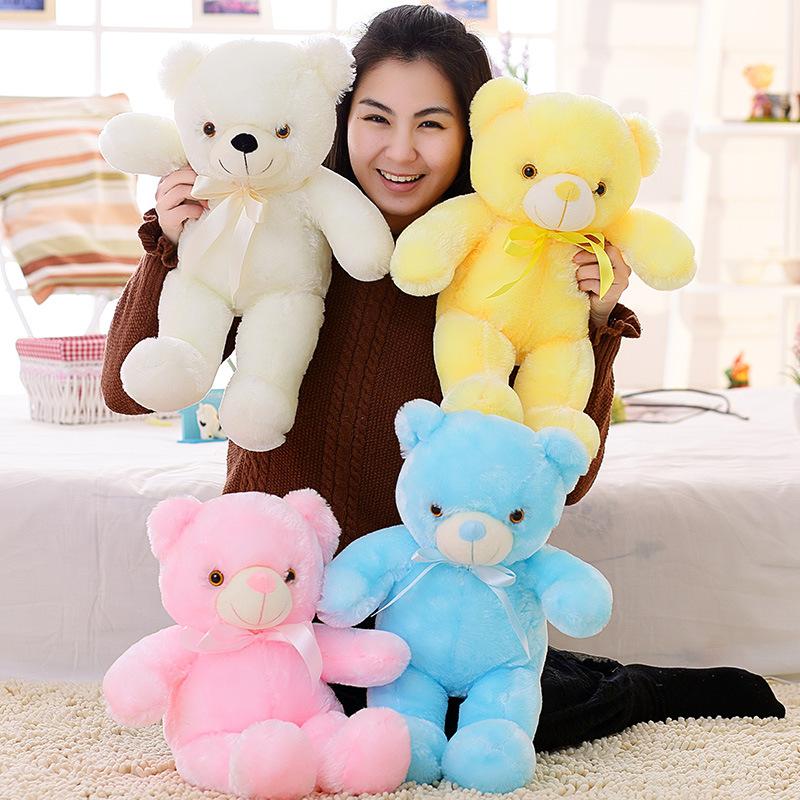 50CM Sáng Tạo Sáng Đèn LED Kèm Dây Thắt Nơ Thú Nhồi Bông Sang Trọng Đồ Chơi Nhiều Màu Sắc Phát Sáng Quà Tặng Giáng Sinh Cho trẻ Em Gối