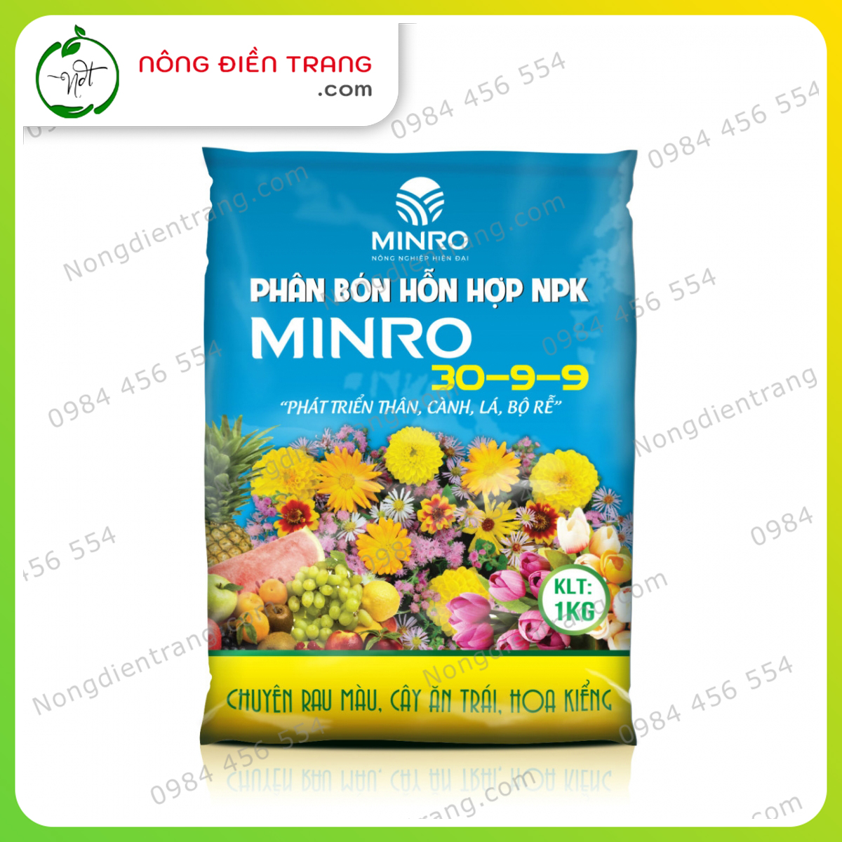 Phân Bón Hỗn Hợp NPK Minro 30-9-9 + TE - Phát Triển Thân, Cành và Bộ Rễ VTNN Nông Điền Trang