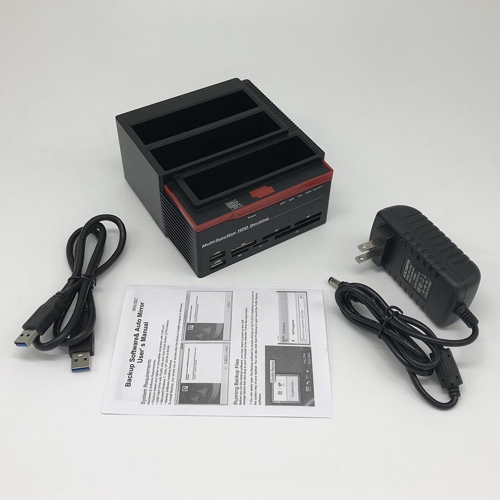 All in 1 2.5"3.5" 3 Slots USB3.0 SATA IDE HDD Docking Station Card Reader - intl