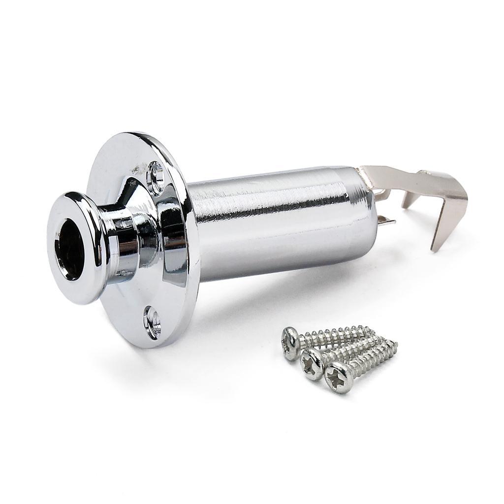 1x Chrome Electric Folk Guitar Stereo Flush Cylinder Output