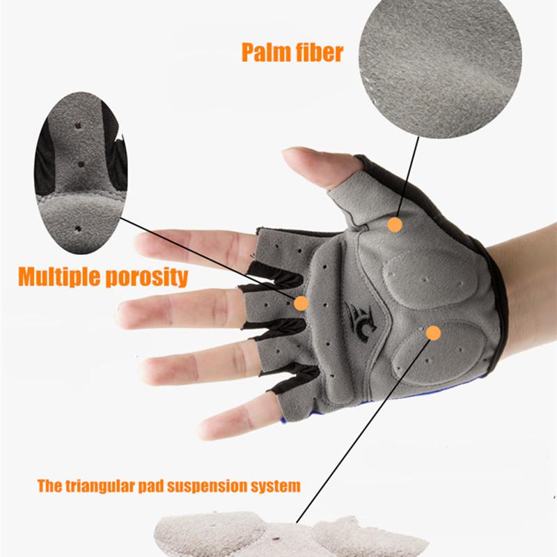 Nửa Ngón Tay Đi Xe Đạp Găng Tay Dành Cho Nam Nữ Thoáng Khí Chống Sốc Đỏ Đen Xe Đạp Xe Đạp Guantes Ciclismo Găng Tay Thể Thao M-XL