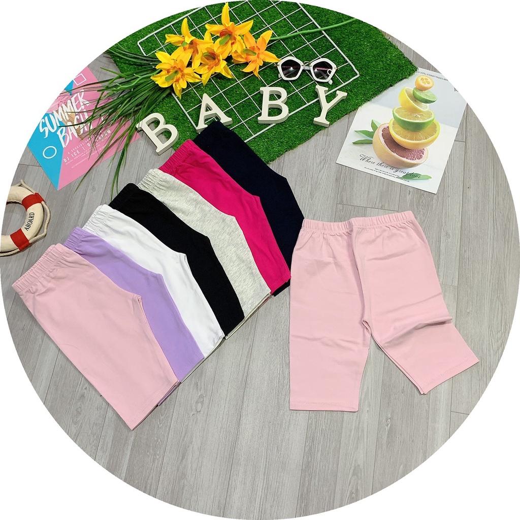 Quần legging lửng mùa hè combo 5 cái cotton xuất dư siêu co giãn cho bé 10-41kg