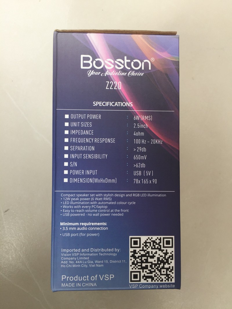 Loa Vi TÍnh 2.0 BOSSTON Z220 LED RGB