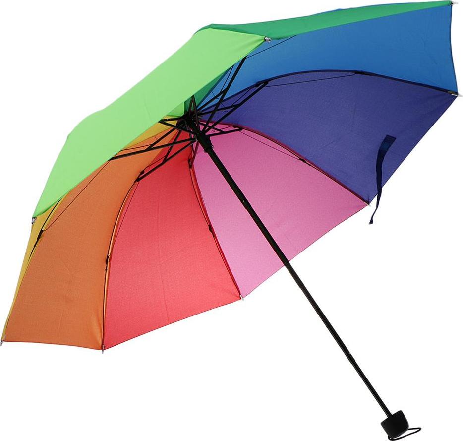 Rainbow Chống Gió Chống Tia UV Tự Động Ô Dù Gấp 3 Unisex dành cho 1-2 Người