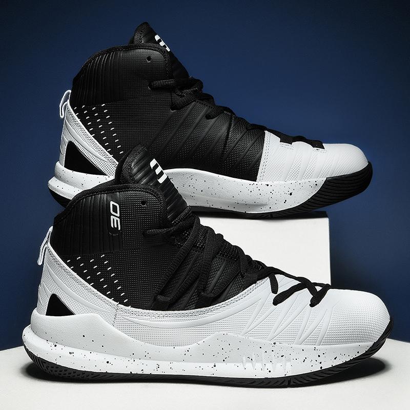 2023 Giày Bóng Rổ Nam Sneakers Nam Bé Trai Rổ Giày Mùa Thu Cao Hàng Đầu Chống Trơn Trượt Giày Thể Thao Ngoài Trời Huấn Luyện Nữ Zapatillas Color: black-white Shoe Size: 7