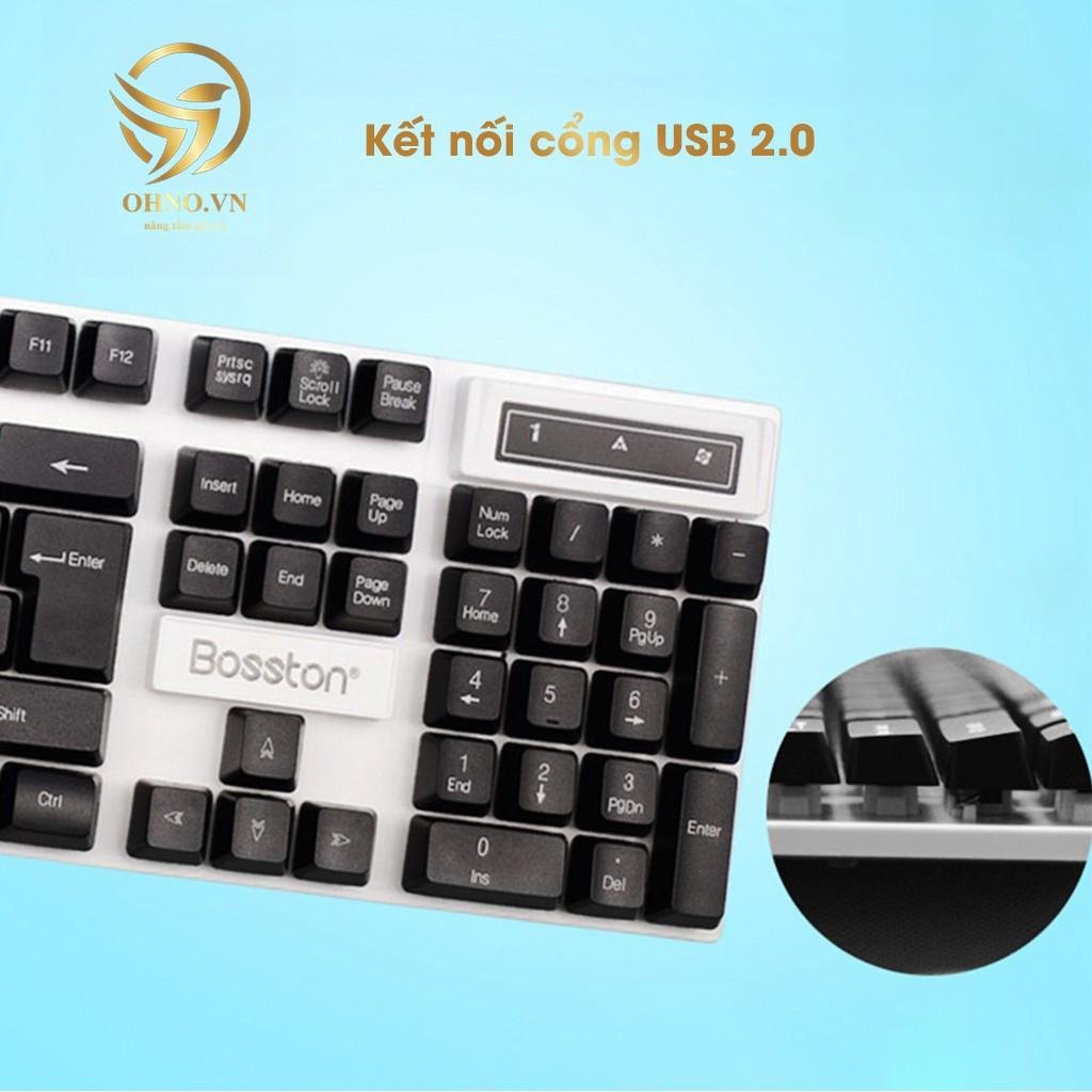 Bộ Bàn Phím Chơi Game Bosston 808 Keyboard Bàn Phím Gaming Cơ Máy Tính Led Có Dây RGB Gaming –hàng chính hãng