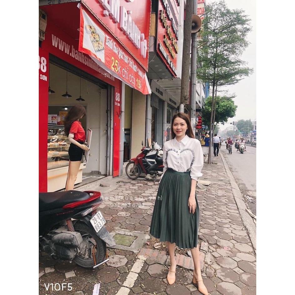 Chân váy xếp ly dáng dài hàng QC cao cấp 5 màu cực đẹp Kanimi