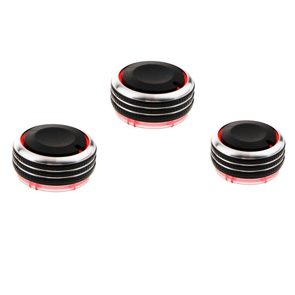 3 Pieces Car Interior AC Panel Control Switch Knob for 2002-2016 VW Polo Black/Red/Blue
