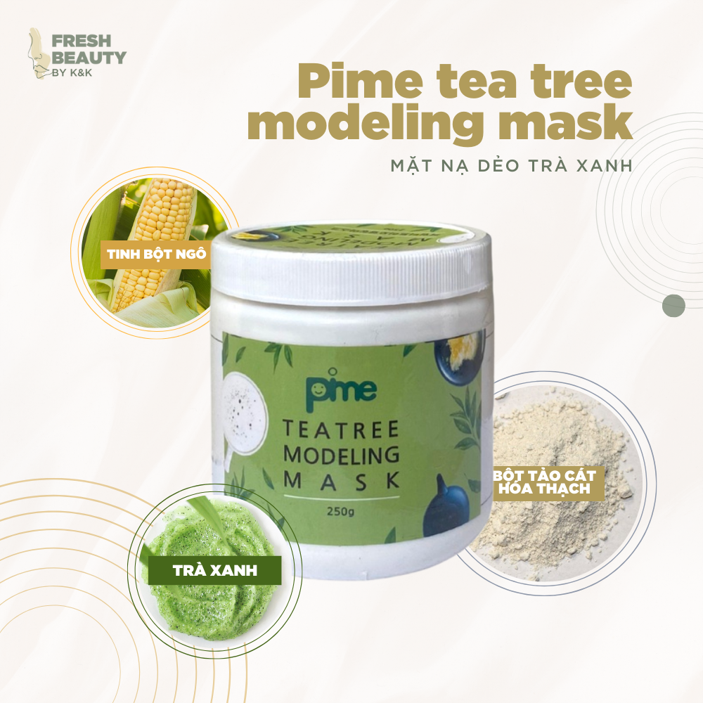 [Size to] Mặt nạ dẻo trà xanh Pime Tea Tree Modeling Mask giảm mụn, hút và kiềm dầu 250g